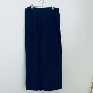 Elegant Black Straight Leg Women's Pants 100%Silk